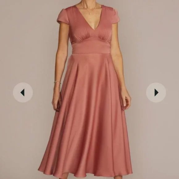 Oleg Cassini Dresses & Skirts - Oleg Cassini David's Bridal Sedona Tea Length Bridesmaid Dress - Size 14